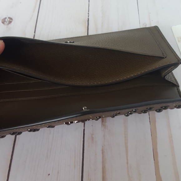 COACH Soft Wallet Ombre Rivet Dark Fatigue lmk - Picture 7 of 8